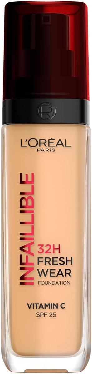 L'Oréal Paris, Base de maquillaje Líquida Infaillible 32h Fresh Wear, Para todo tipo de piel, Larga duración, Tono: Miel (235), 30 ml