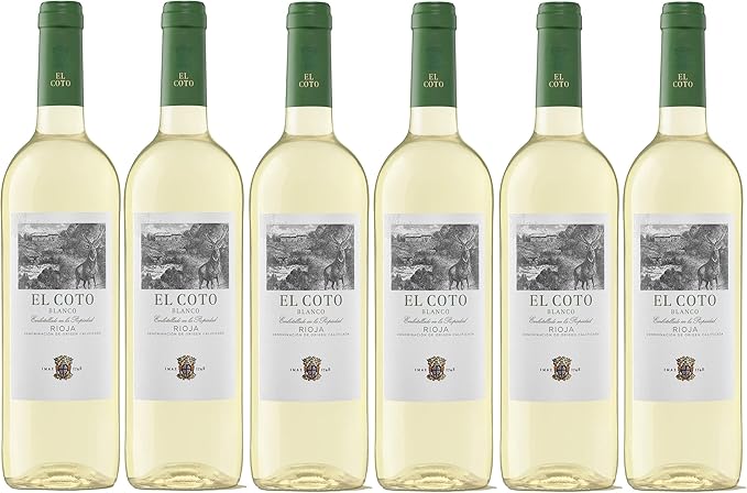 El Coto Blanco | Vino Blanco DOC Rioja l Caja 6 botellas 750 ml | Variedad Viura, Verdejo y Sauvignon Blanc | Fresco, Fino y Afrutado | Perfecto para Mariscos y Pescados a la Plancha o al Horno