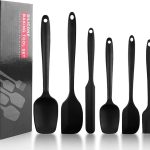 Magrimaxio 6 Piezas Espatulas Silicona Cocina Juego de Negro, Lengua Silicona de No Tóxico Antiadherente Antirrayas, Cuchara Resistente al Calor 230ºC, Utensilios para Cocinar Hornear Mezclar