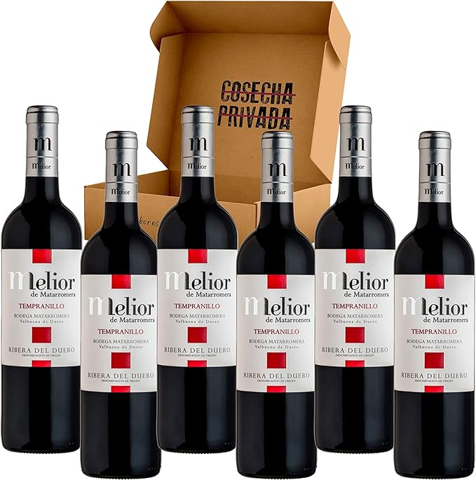 Matarromera - Envío 24 H - Caja Regalo - Ribera del Duero - Cosecha Privada (6 x Botella 75 cl, Melior Tinto)