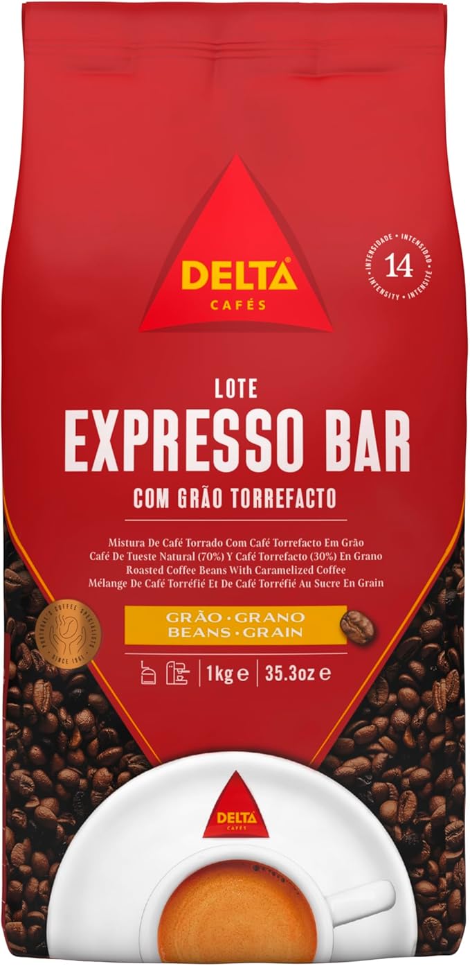 Delta Cafés espresso Bar - Café en Grano - Estimula los Sentidos - Aroma de Centroamérica y Robusta Africana - 1 kg