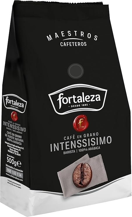 Café Fortaleza - Café Grano Intenssisimo, 100% Arábica, Especial Barista de alta intensidad, 500g