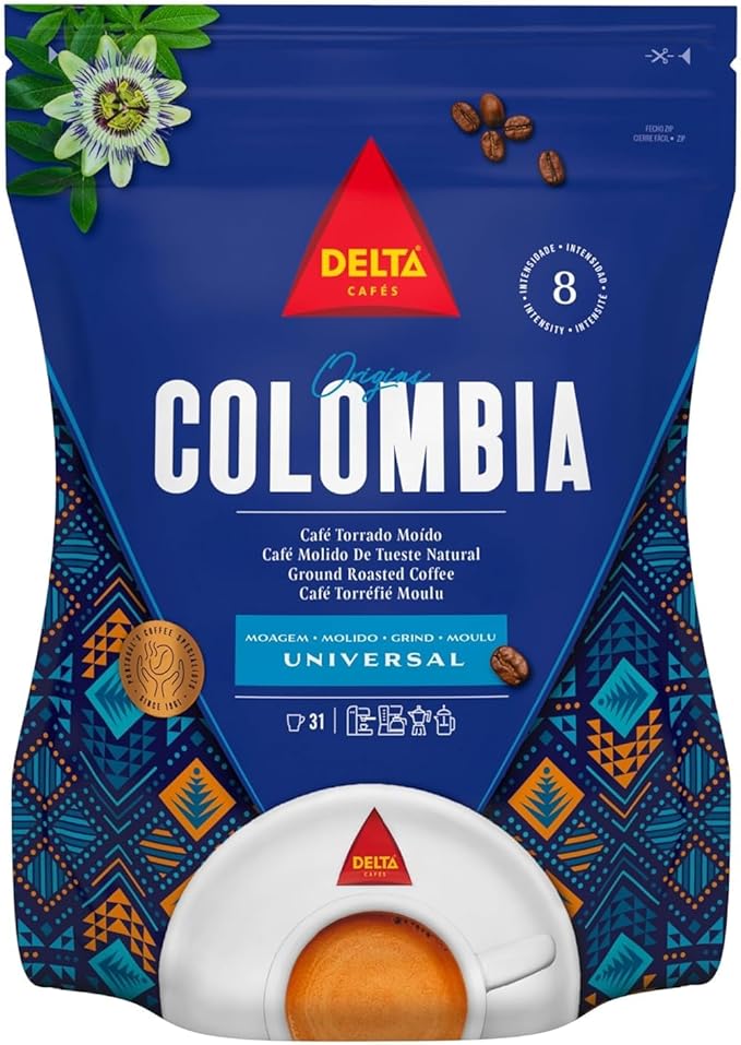 Delta Cafés Bio Origen Colombia - Café Molido Certificado - Notas Suaves y Aterciopeladas con Leves Matices Cítricos - 220 g