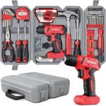 Hi-Spec Juego de Herramientas con Destornillador Electrico/Taladro 8V. 57 Piezas. Maletin de Herramientas de uso Múltiple para Bricolaje, Reparacion y Mantenimiento Hogar. Con Estuche de Transporte