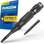 S&R Punzón automático - 50-100 N - 130 mm + 1 punta de repuesto - Acero al Cromo Vanadio HRC 55-58 - moldeado, resistente y duradero