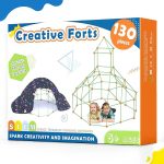 Tiny Land 130 Piezas Kit Juguetes de Construcción de Fortaleza -Creative Fort Toy para niños y niñas de 5,6,7,8 años Castillos de Bricolaje, Túneles, Tienda de Juegos