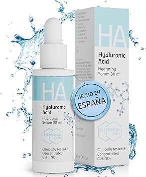 Serum Facial Acido Hialuronico (+155% HIDRATACION en 1h) - Piel Joven, Rellena y Suave - Antiarrugas, Antimanchas – Cara y Contorno de Ojos - Crema Hidratante Facial Mujer - Elemental Care