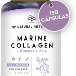 Colageno con Magnesio y Acido Hialuronico. Vitamina C. 150 Cápsulas Suministro 75 días. Alta Concentración. Cuidado de Articulaciones, Piel y Huesos. Colágeno Marino PEPTAN. CE.N2 Natural Nutrition