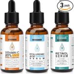 Sérum Facial 3 Pack - Vitamina C, Retinol, Acido Hialuronico - Piel más luminosa y poros menos visibles, Reduce las arrugas - Contorno de Ojos y Piel Joven y Radiante