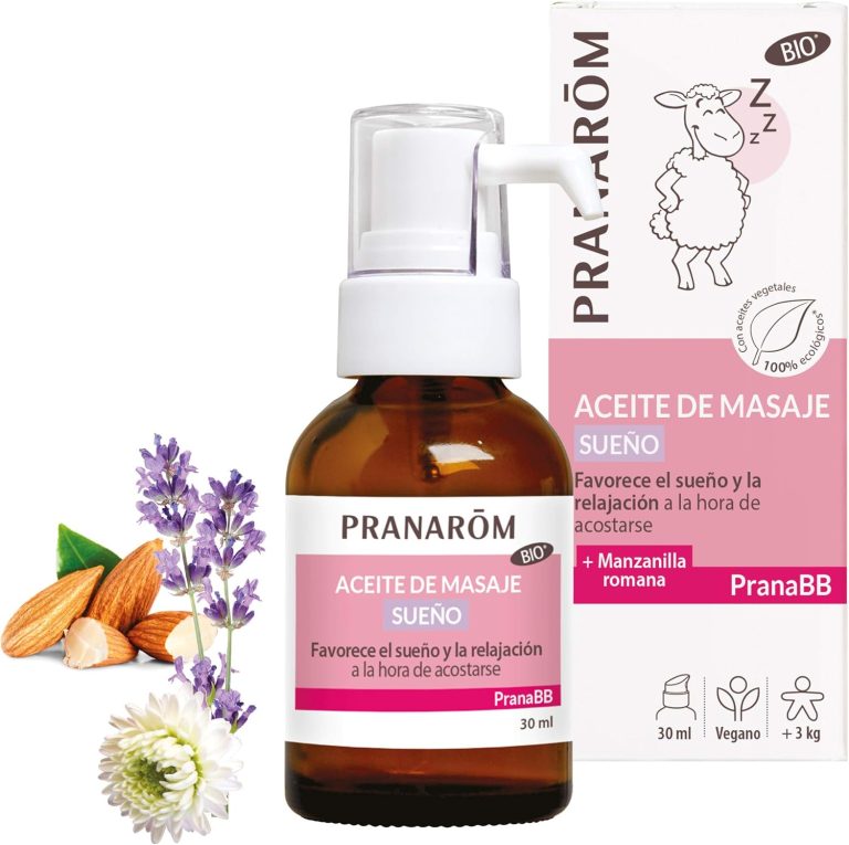 PRANAROM - PranaBB - Aceite de Masaje - mMnzanilla Romana - Favorece el Sueño y la Relajación a la Hora de Acostarse - Calma y Crea un Momento Especial de Relajación - 30ml