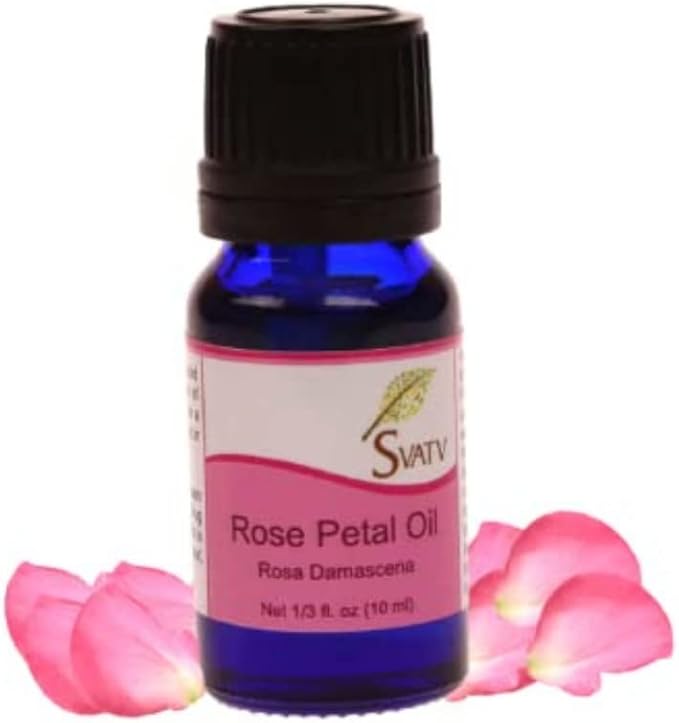 SVATV Rose Petal Aceite esencial de grado terapéutico, aceites de aromaterapia, aceite de fragancia para difusor de yoga y masajes propios, cuidado personal 10 ml