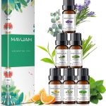 MAYJAM Aceites Esenciales Aromaterapia 6 x 10ml, Aceites Esenciales Naturales Puros para Humidificador Difusor, Aceite Esencial Bio de Eucalipto, Menta, Citronela, Tee Tree, Lavanda, Naranja Dulce