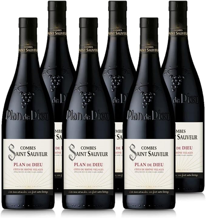 COMBES SAINT SAUVEUR - DOP Côtes du Rhône Village «Plan de Dieu» - Vino Tinto - 6 botellas x 75 cl