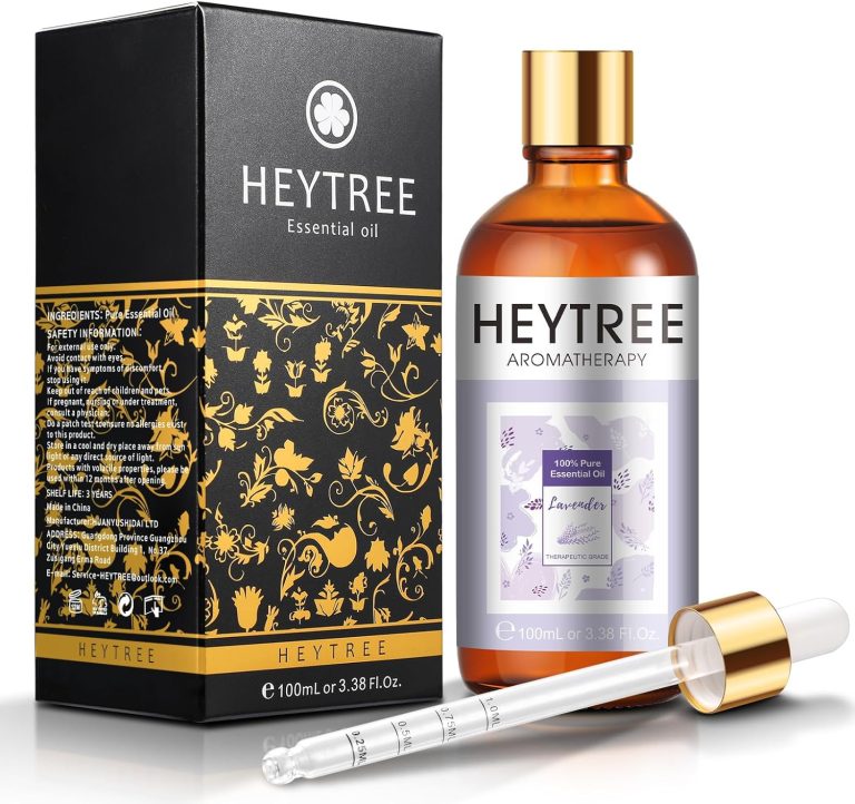 HEYTREE Aceite Esencial de Lavanda 100ml Aceite ideal para el cuidado de la piel, baño y ducha, humidificador, difusor - profunda fragancia floral