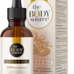 The Body Source Aceite de Argan de Marruecos 100% Orgánico, Rico en Vitamina E y Antioxidantes, Puro Aceite Hidratante para el Cabello, Cuerpo, Cara y Uñas (100ml)