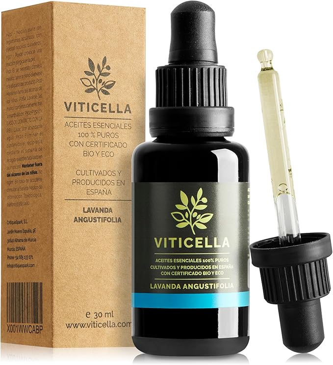 Viticella, Aceite Esencial Lavanda 30 mililitros variedad angustifolia | Aceites Esenciales Puros y Naturales | Aceites Esenciales para Humidificador o Difusores | Relajación y Bienestar Personal