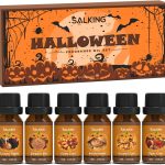 SALKING Halloween Aceites Esenciales para Humidificador Difusor, Aceites Aromáticos para Hacer Velas - Pastel de Calabaza,Manzanas de Caramelo,Candy Corn,Snickerdoodle,Maíz Caramelo,Sidra de Manzana