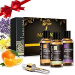 MAYJAM Aceites Esenciales Juego de Regalo 3 * 30ml Naranja dulce Vainilla Lavanda Aceites Esenciales, Aromaterapia Aceites Esenciales Set de Regalo para Difusor, Hhumidificador